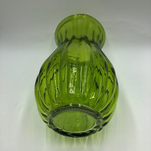 Vintage Green Glass Flower Plant Vase Indoor Tabletop Display Collectible Decor - Picture 5 of 12
